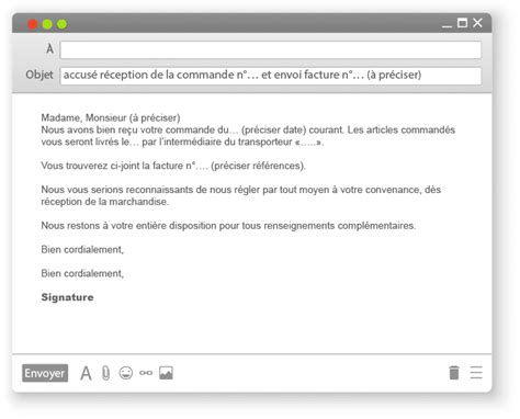 Lettre Ou E Mail Type Pour Accuser Réception Dune Commande Et Envoyer