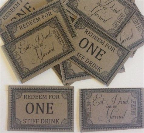 Drink Tickets Free Template Drink Ticket Wedding Drink Tickets Drinks