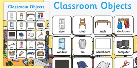 Classroom Objects Vocabulary Poster Esl Classroom Vocabulary