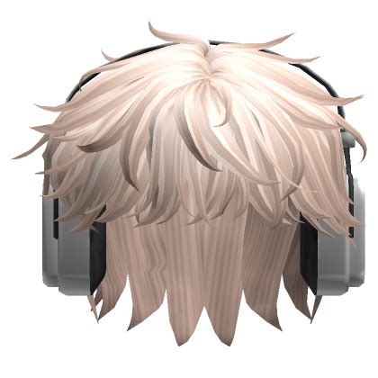 Messy Anime Hair W Headphones In Platinum Blonde Roblox Item Rolimon S