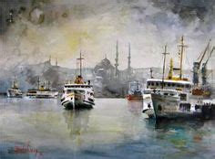 Ideas De Art Burhan Zer Acuarela Estanbul Paisajes Pintados