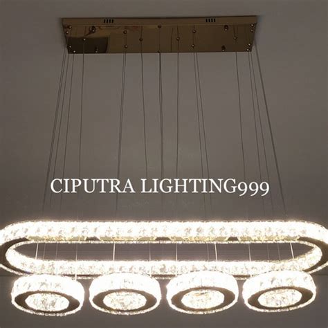 Jual LAMPU GANTUNG HIAS KRISTAL MINIMALIS MODERN MEJA MAKAN 4 RING