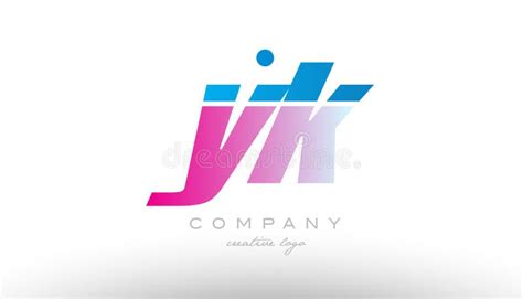 Yk Y K Alphabet Letter Combination Pink Blue Bold Logo Icon Design