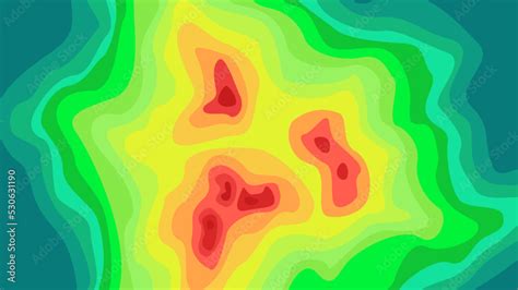 Vector Graphic Of Color Topographic Contour Map With Combination Spectrum Colors Topographic