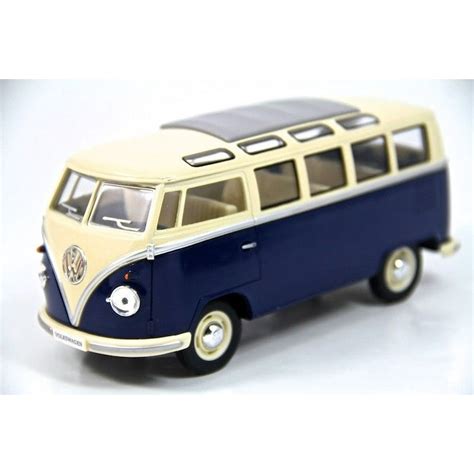 7 Kinsmart 1962 Vw Volkswagen Bus Diecast Model Toy Car Van 124 Blue