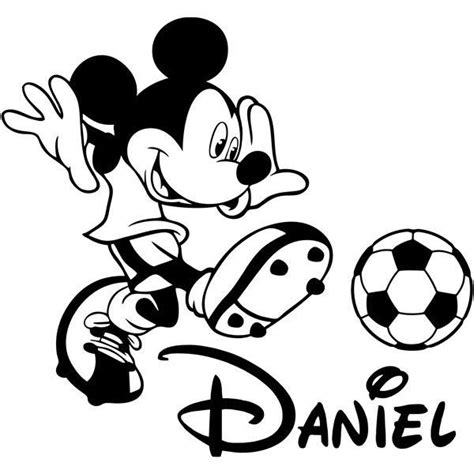 Vinilo decorativo infantil Mickey Mouse jugando al fútbol