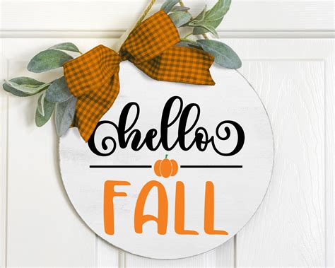 Fall Round Sign SVG Fall Sign Svg Fall Svg Hello Fall Svg - Etsy