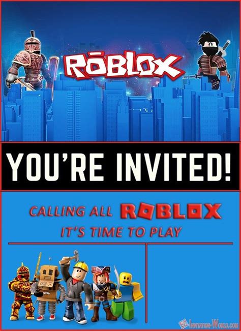 Free Printable Roblox Invitations Printable Word Searches