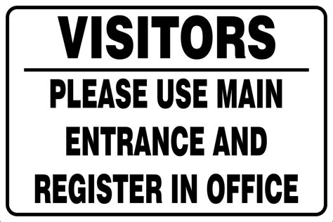 Visitors Please Use Main Entrance Safety Sign Ss7 Safety Sign Online