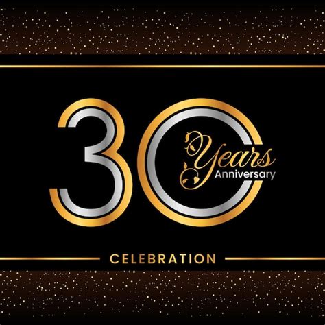 Premium Vector 30th Anniversary Logo Design With Double Line Concept Gold And Silver Color