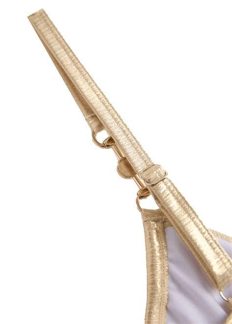 Champagne Hot Stamping One Piece Swimwear Modlily USD 39 98