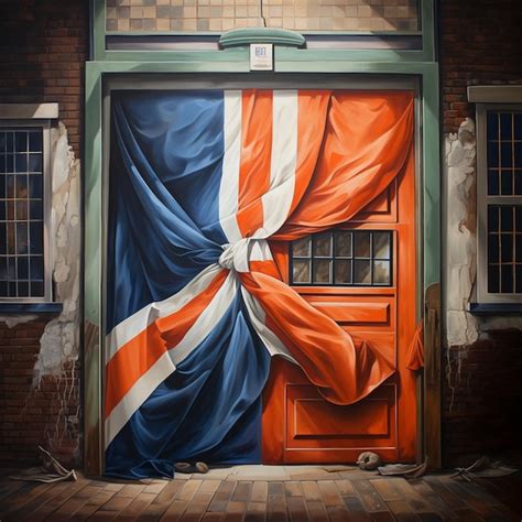 premium ai image digital flag  door