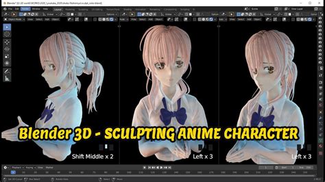 Sculpting Anime Girl Character Timelapse In Blender 2 9 YouTube