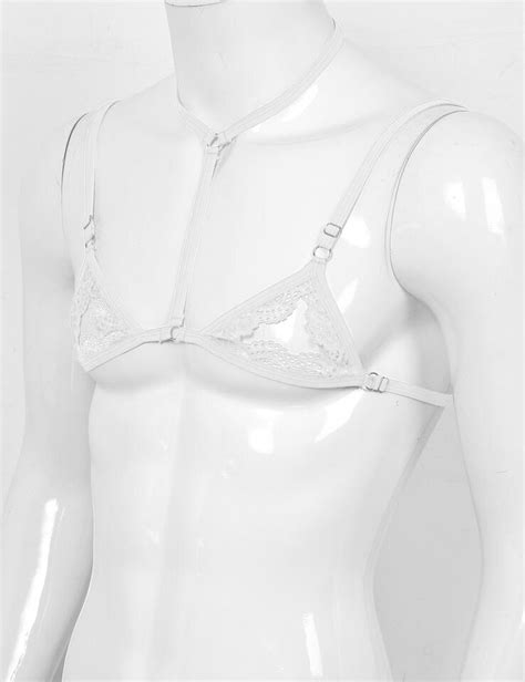 Men Sissy Bralette Lingerie Sheer Lace Strappy Bra Top Girly Crossdress Lingeire EBay