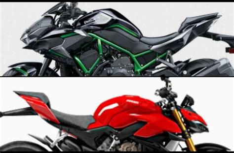 Adu Tenaga Dua Moge Naked Kawasaki Z H2 Vs Ducati Streetfighter V4 MobiMoto