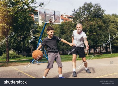 Mature Man Playing Basketball His Son Stock Photo Shutterstock