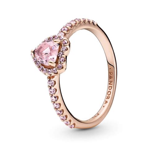 Pandora Sparkling Elevated Pink Crystal Heart & CZ Ring | 9.0