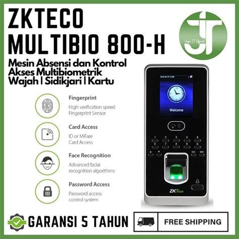 Jual Mesin Absensi Wajah Dan Sidik Jari Zkteco MultiBio 800 H Shopee