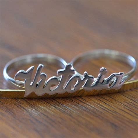 Sterling Silver Two Finger Name Ring By Sincerelymepjd On Etsy 5495