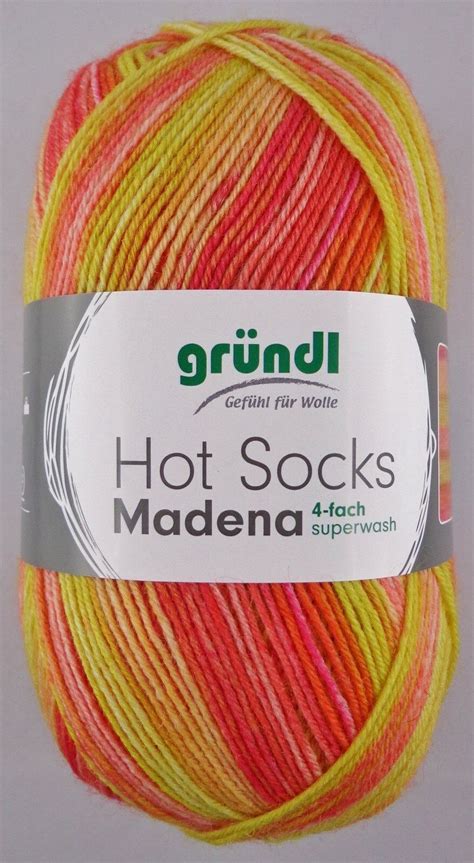 Gründl Hot Socks Madena 100g Sockenwolle 4 fach Sockenwolle Wolle Garne Strickmaus Jasmine