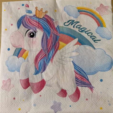 Servietten Technik Ch Serviette Magical Unicorn