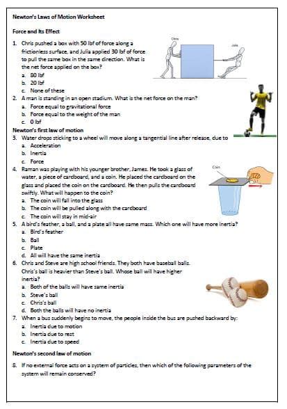 Newtons Laws Of Motion Worksheet Smore Science Magazine Worksheets