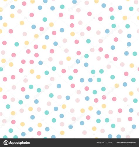 Colorful polka dots seamless pattern on white 9 background Fine classic colorful polka dots ...