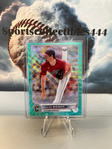 Shane Bieber Topps Chrome Aqua Lava Cleveland Guardians Ebay