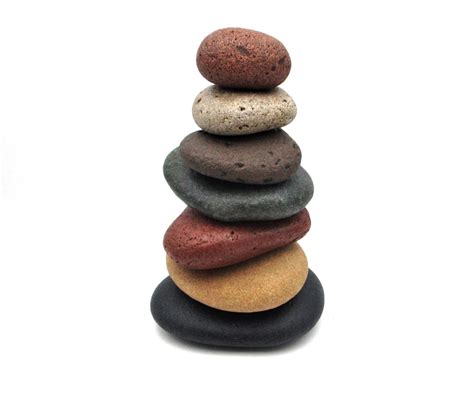 Colorful Rock Cairn Art, Large Lake Superior Beach Stone Cairn #104 ...