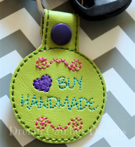 In The Hoop Buy Handmade Key Fob Keychain Felt Embroidery Design The