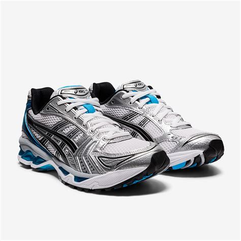 Asics Sportstyle Womens Gel Kayano 14 White Aizuri Blue Trainers Womens Shoes