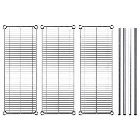 Regency 14 X 36 NSF Chrome 3 Shelf Kit With 34 Posts