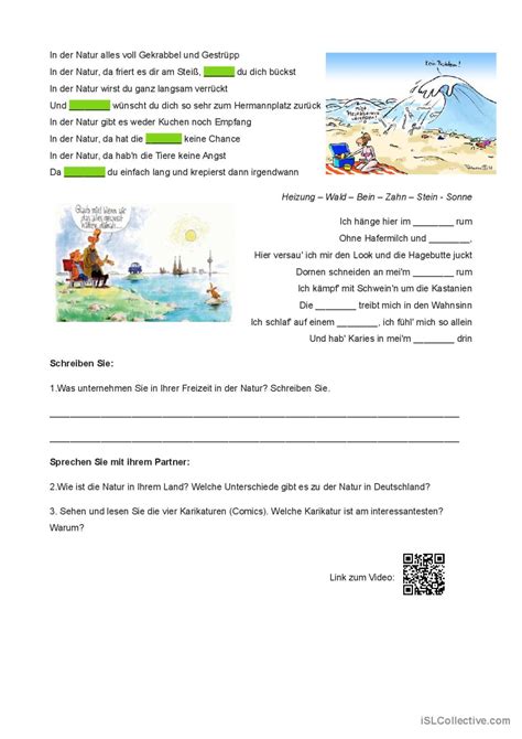 Lied Deichkind In Der Natur English Esl Worksheets Pdf Doc