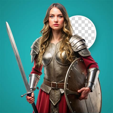 Premium PSD A Woman In Armor Holding A Sword