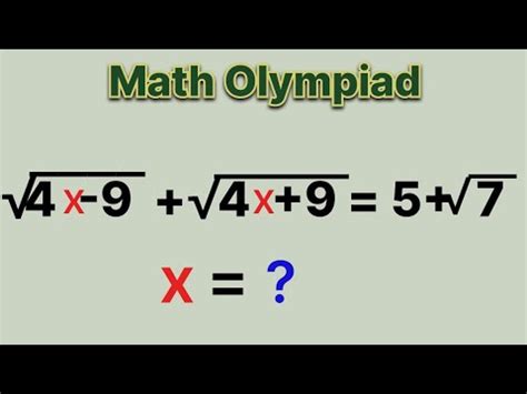 A Nice Square Root Math Problem Simplification Math Olympiad Youtube