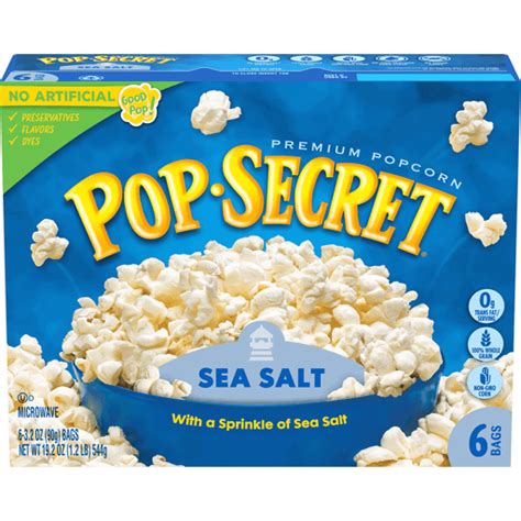 Pop Secret® Popcorn, Sea Salt Microwave Popcorn, 3.2 Oz Sharing Bags, 6 ...