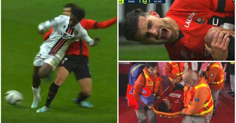 Martin Terrier: Rennes man suffers serious injury vs Nice