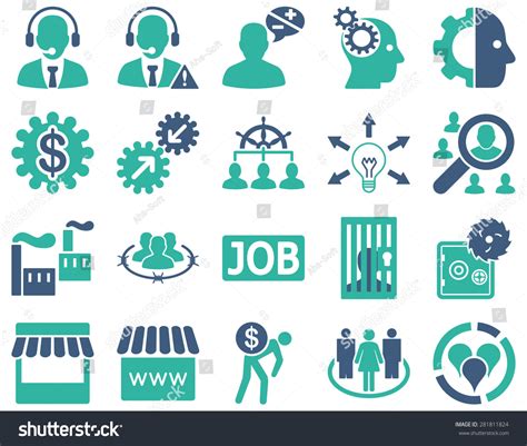 Business Service Management Icons These Flat Stock Illustration 281811824 | Shutterstock