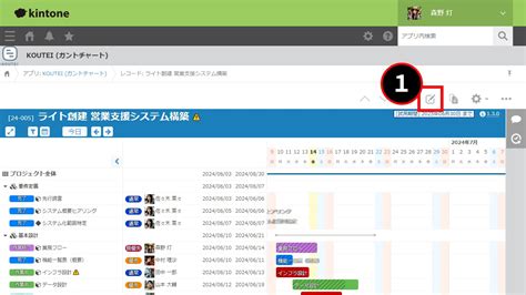 プロジェクトを編集する｜koutei 操作ガイド｜morinohi｜kintoneを活用した業務改善