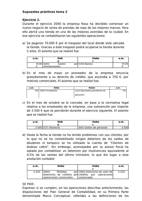 Supuestos pr Ãcticos tema 2 3 Supuestos prácticos tema 2 Ejercicio 1