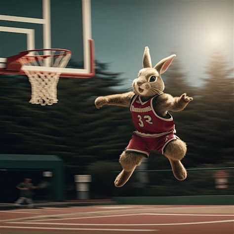 Premium AI Image | bunny playing basketball