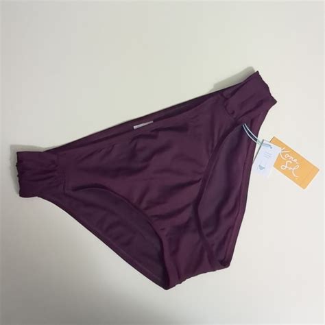 Kona Sol Swim Nwt Kona Sol Burgundy Swim Bikini Bottoms With Cute