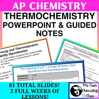 Ap Chemistry Thermochemistry Thermodynamics Unit Powerpoint Guided Notes