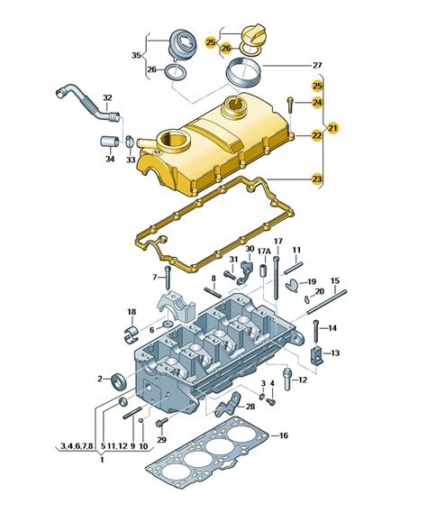 Membrana ODMA pokrywa zaworów Seat VW 1 9 TDI 03G103469H 03G103475F