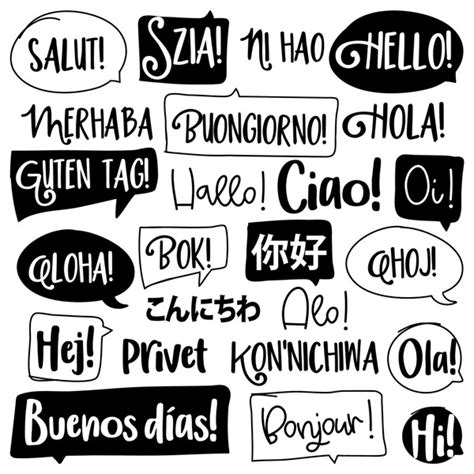 Different Language Speech Bubble Hello Royalty Free Images Stock