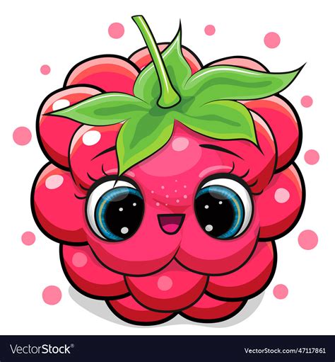 Cartoon Raspberry With Big Eyes Royalty Free Vector Image