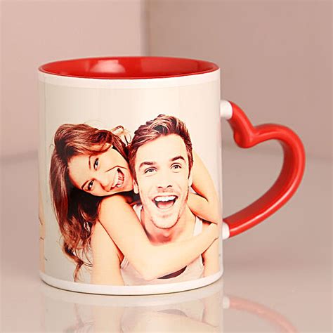 Buy Send Personalised Red Heart Handle Mug Online FNP