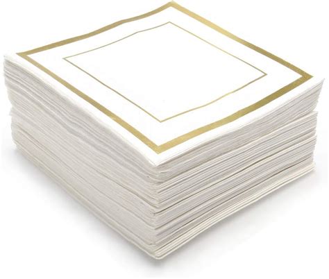 Amazon Glam Cocktail Napkins Gold Trim Pack X Wedding