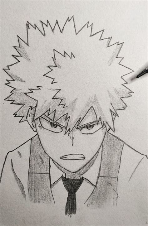 Bakugo Katsuki Drawing From My Hero Academia Drawings Easy Drawings