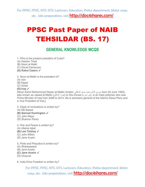 Solution Ppsc Past Paper Of Naib Tehsildar Bs Studypool